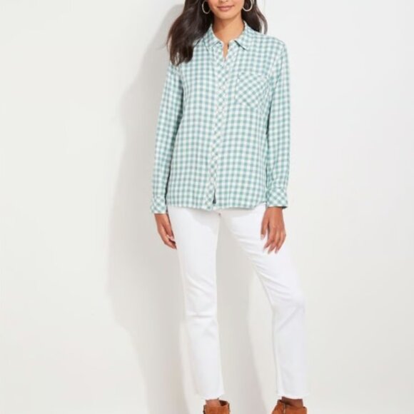 VINYARD VINES Preppy Button Down Shirt Whale Coastal Nautical Gingham Plaid Sz12 - Picture 2 of 8